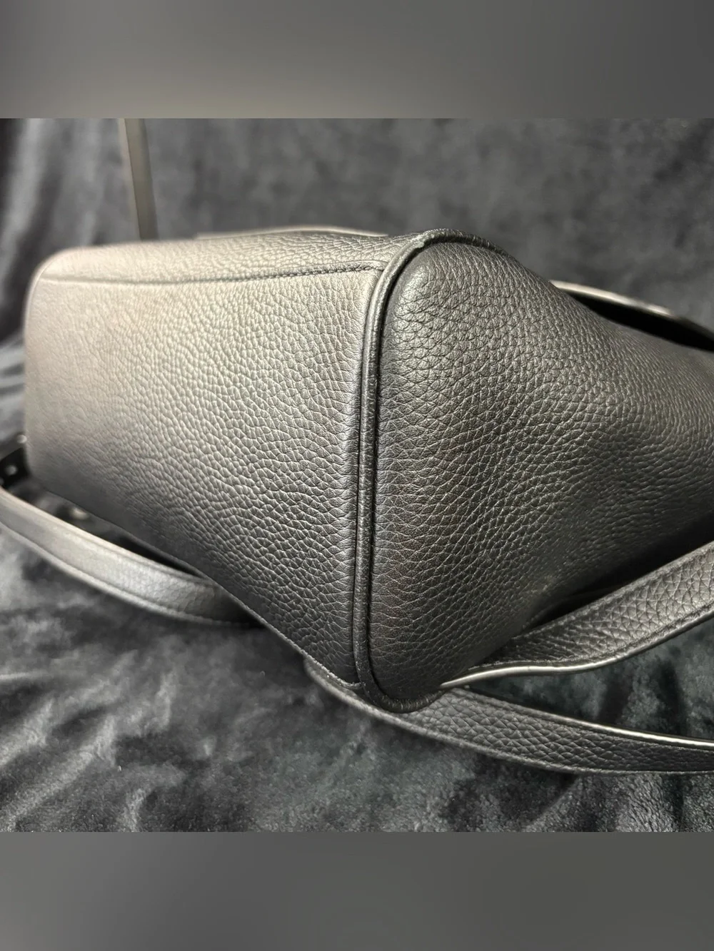 Tory Burch Black Pebbled Leather Flap Backpack Like New